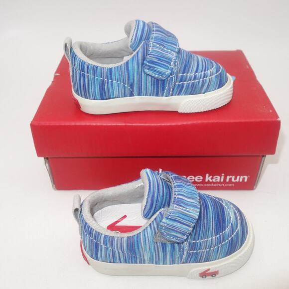 New See Kai Run Wyatt Blue Jersey Machine Washable Shoes Baby Toddler 4 - Picture 3 of 9
